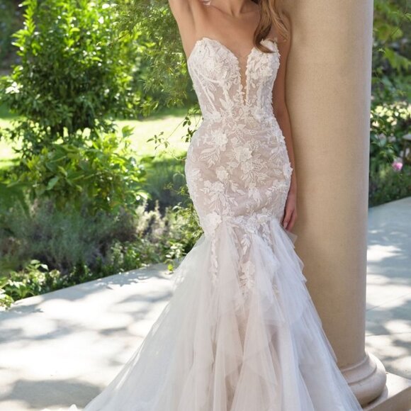 Off white/nude new mermaid wedding dress,bridal gown - Picture 1 of 9